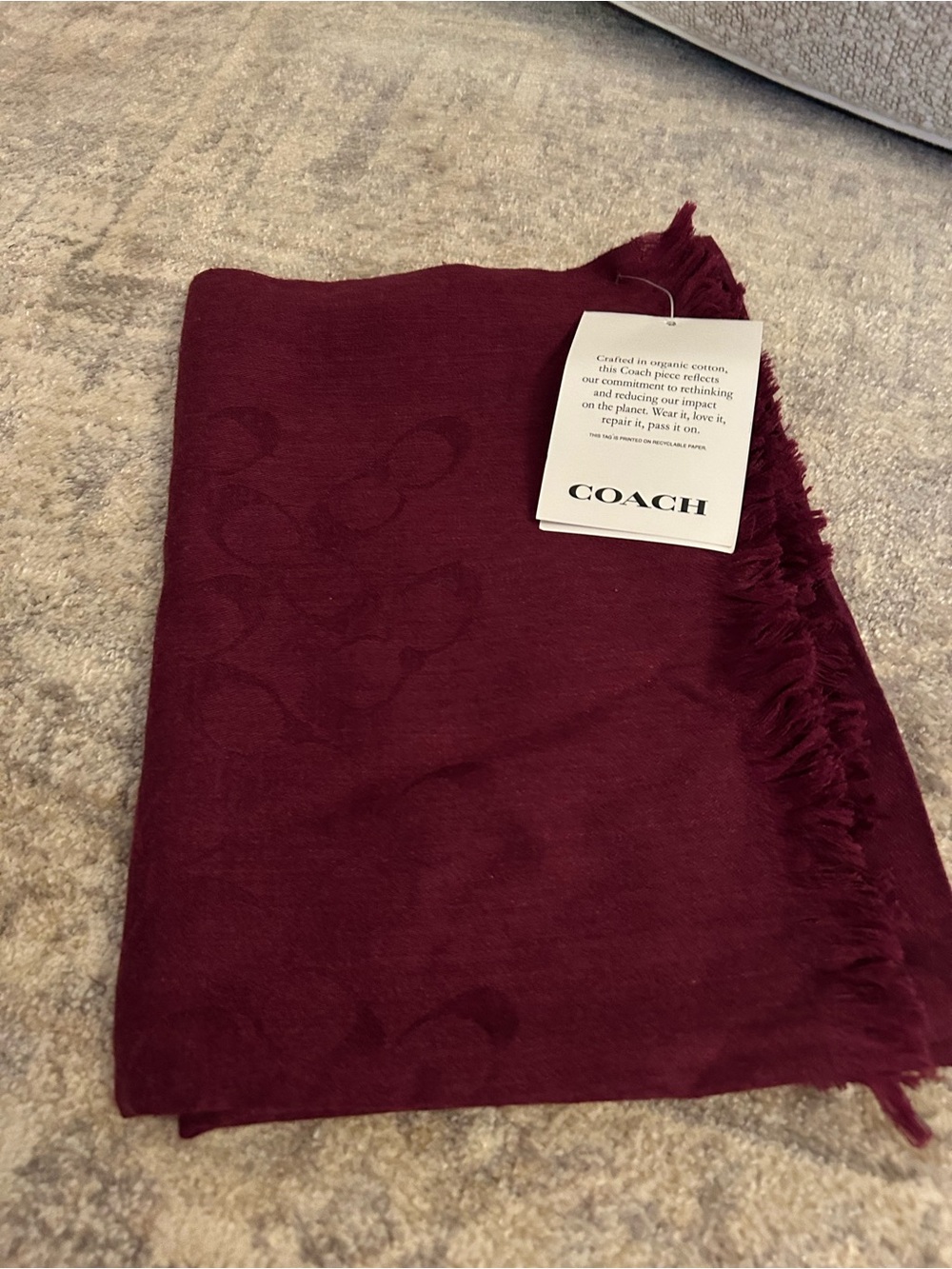 Coach Burgundy Scarf